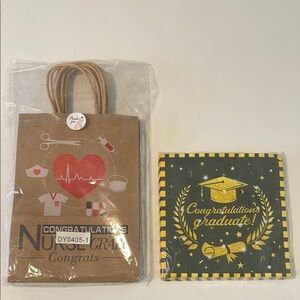 Nursing Graduation Gift Bags and napkins